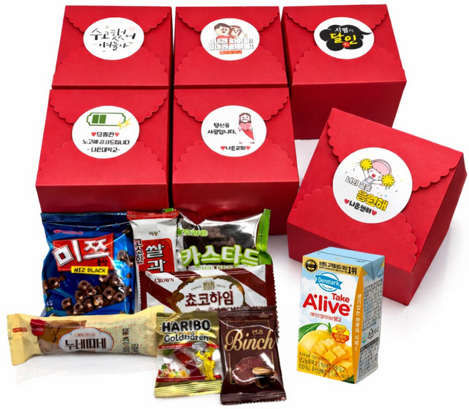 나나박스 음료 미니 과자 간식 선물 세트 꾸러미 구디백, 1개, 음료포함 8종