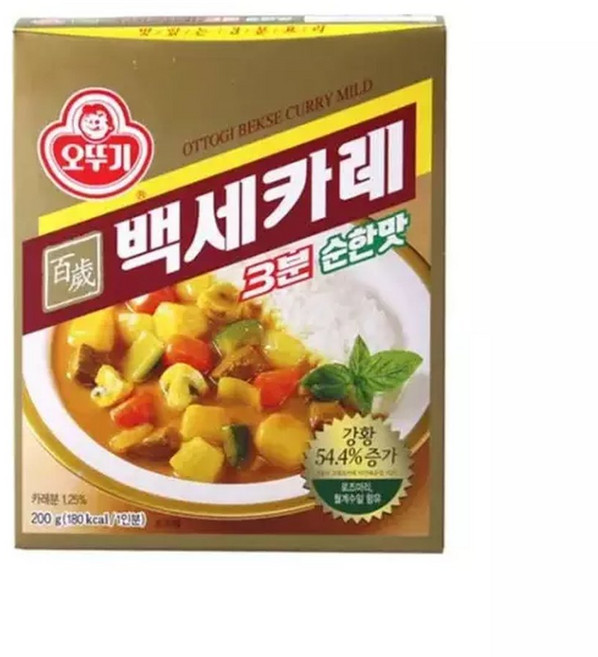 오뚜기 3분백세카레순한맛200g 오뚜기 3분백세카레순한맛 백세카레 카레, 200g, 1개
