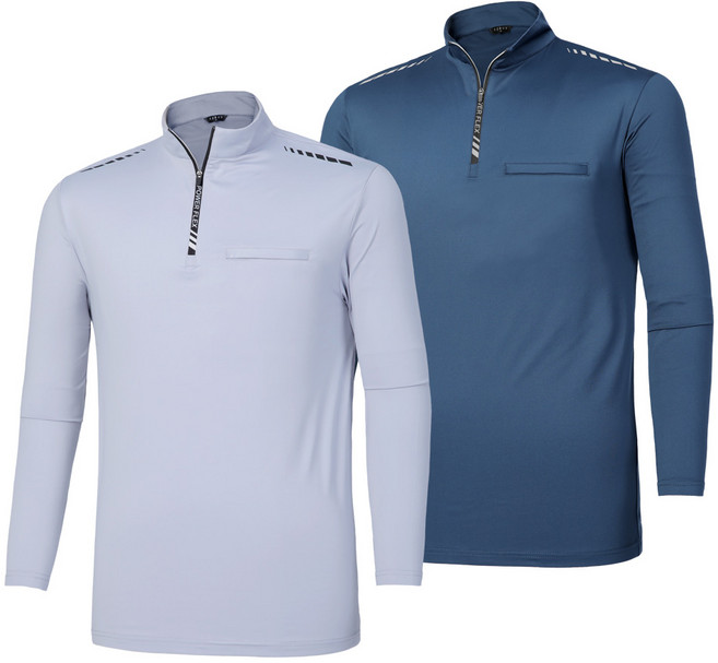 [이지바이] (1+1) 남성 스판 긴팔 집업 티셔츠_작업복 워크라인