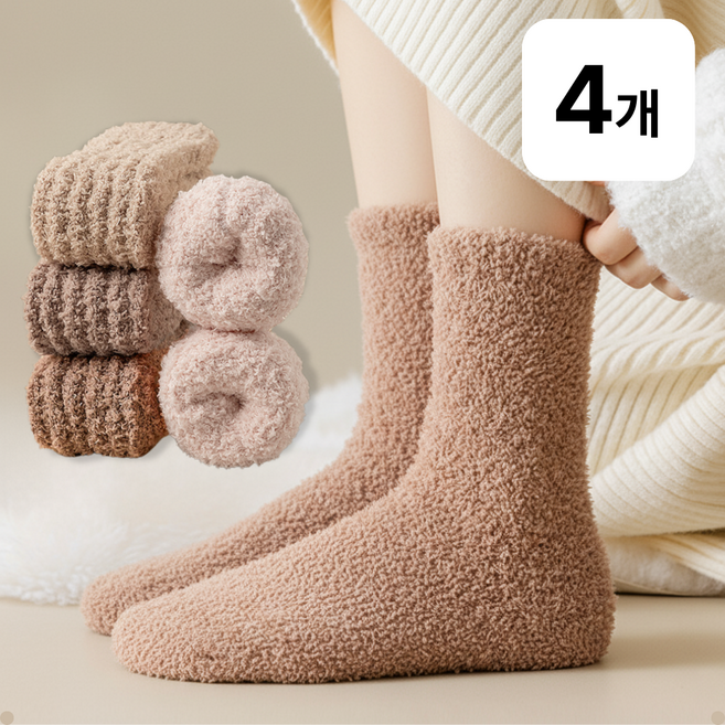 살림대표 털빠짐없는 무압박 수면양말 4P 세트