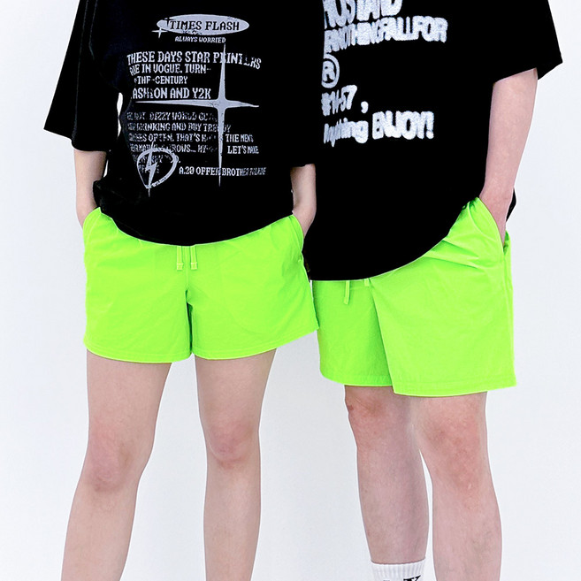 에센스웨어 남자 여자 커플 여름 밴딩 스판 반바지