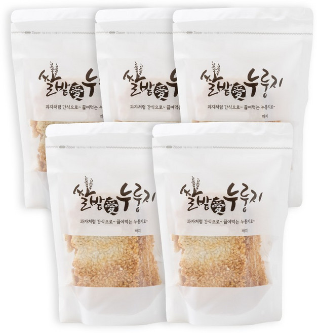 [쌀밭애이야기] 100% 국내산 누룽지 (10개입 1봉) x 5봉 순천시니어