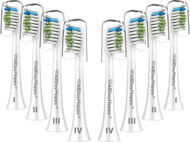 올데이해피 필립스 호환용 전동칫솔모, HX6064P, 화이트, 8개