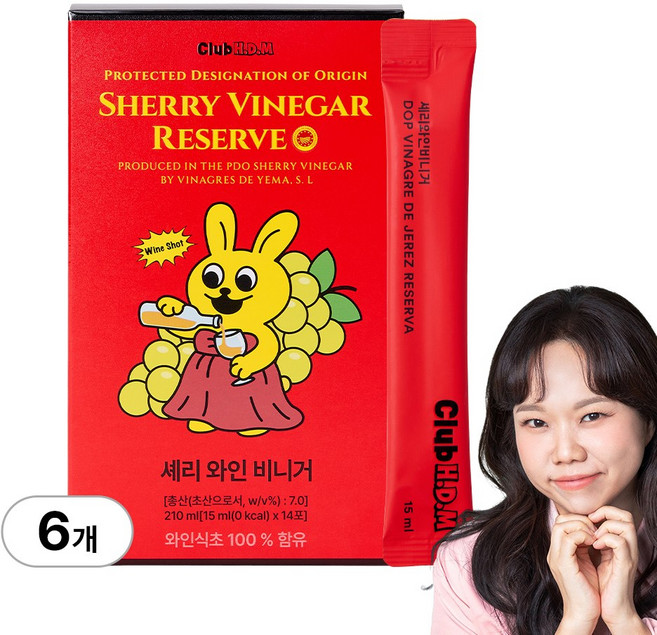클럽홍당무 셰리 와인 비니거 홍현희 정품 식초, 6박스, 210ml