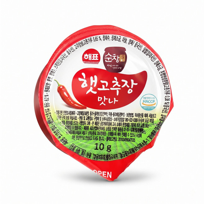 순창 맛나고추장 10g 10개 일회용고추장 일회용소스 여행용식품 캠핑식품 캠핑소스 여행소스