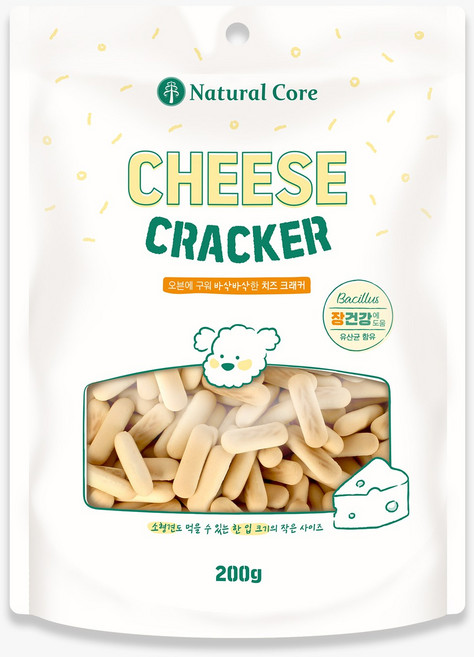 네츄럴코어 유산균 치즈 크래커 200g 3개, 치즈맛