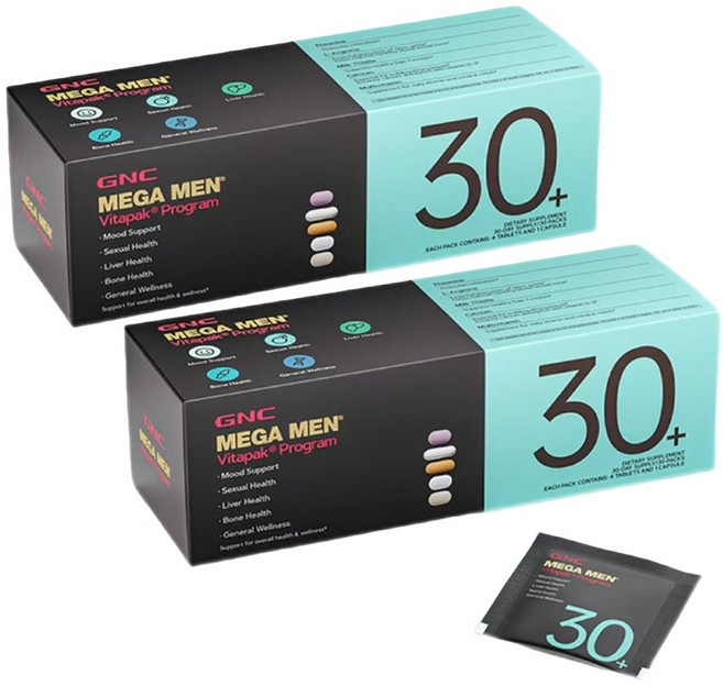 GNCMEGAMEN 30+ 비타팩 프로그램, 2개, 30회분