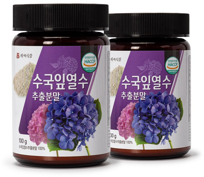 국내산 수국잎 열수추출분말 100g HACCP 인증제품, 2개