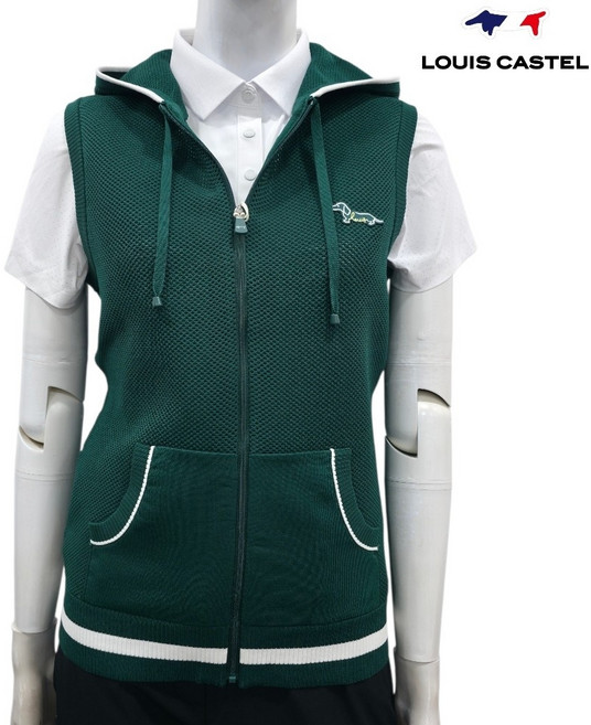 루이까스텔 여성 봄 여름 스카시 망사 후드 집업 니트 조끼 7LOVT301