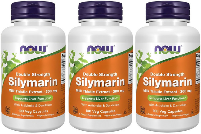나우푸드 실리마린 밀크 시슬 추출물 300mg 베지 캡슐, 100정, 3개
