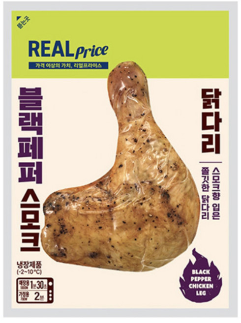 리얼프라이스 블랙페퍼 스모크 닭다리, 6개, 170g