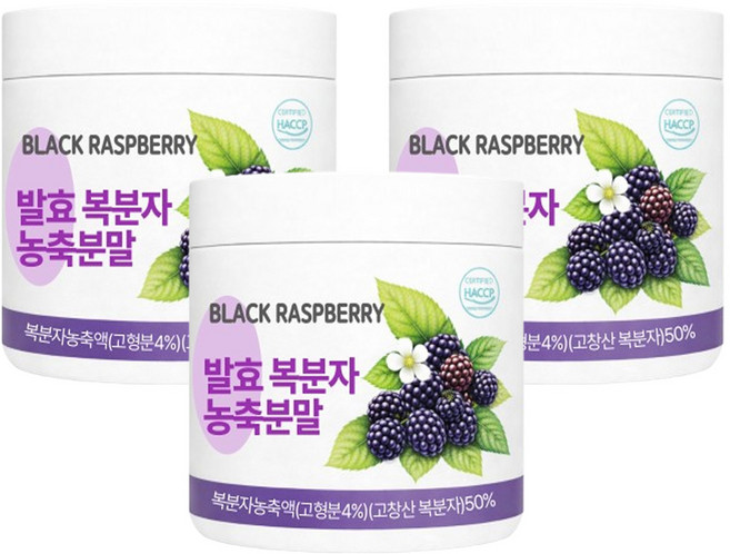 발효 복분자 농축 분말 가루, 3개, 150g