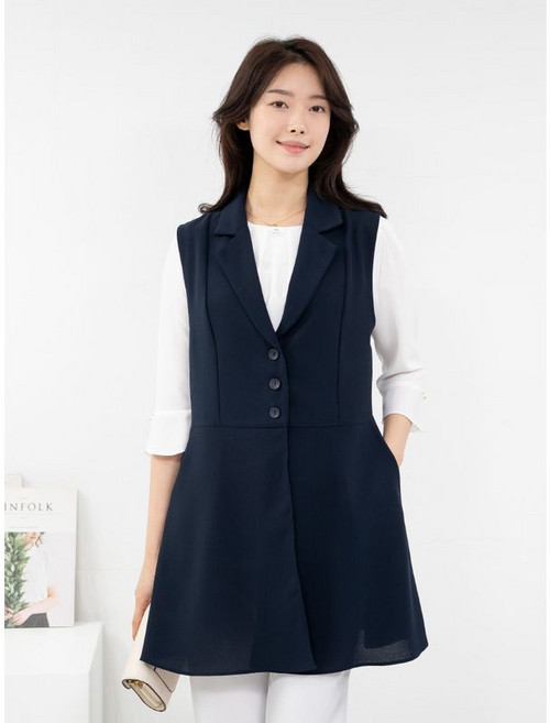 모슬린 엄마옷 테일러드 카라 정장조끼 MQG121609 마담 미시 중년여성 빅사이즈 할머니옷 50대 60대 70대