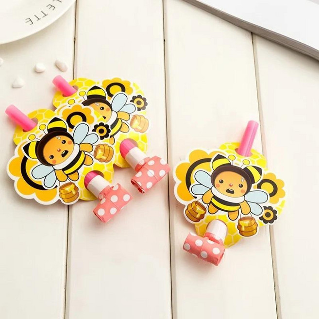 휘슬 풍선 경적 파티 장식 확장 소리 생일 축하, 1개, 3. 꿀벌