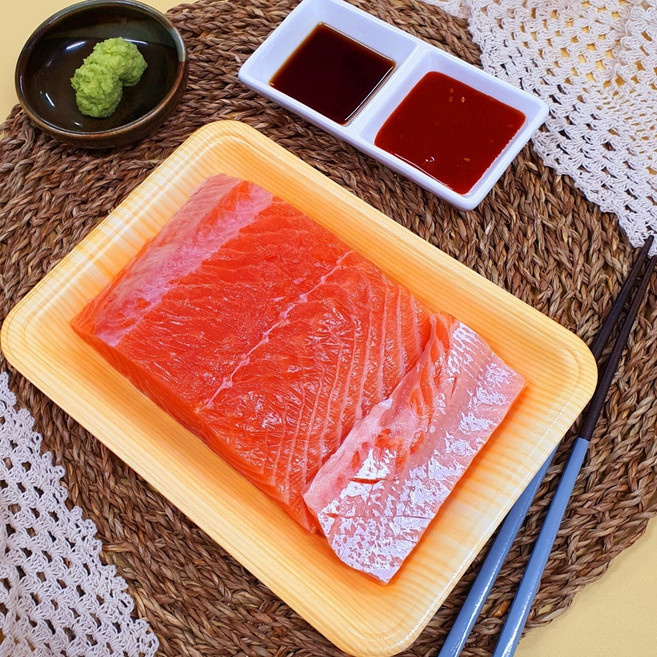 길푸드생연어 노르웨이 슈페리어 등급 연어머리 통뼈, 필렛 500g, -