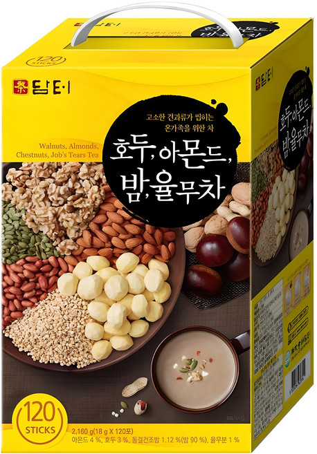 담터 호두 아몬드 밤 율무차, 18g, 120개입, 1개