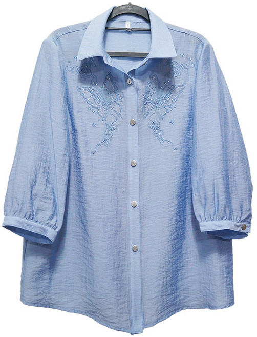 형제상회 할머니남방 셔츠 블라우스 엄마옷 할머니옷 여름 7부 국산 0038SS03