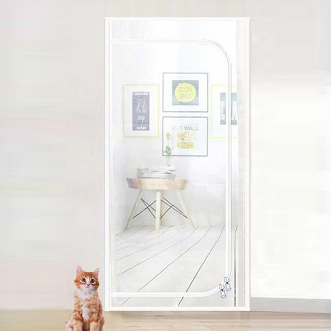 솜솜 고양이방묘문 울타리 방묘창 펫도어 방충망, 화이트, 1개