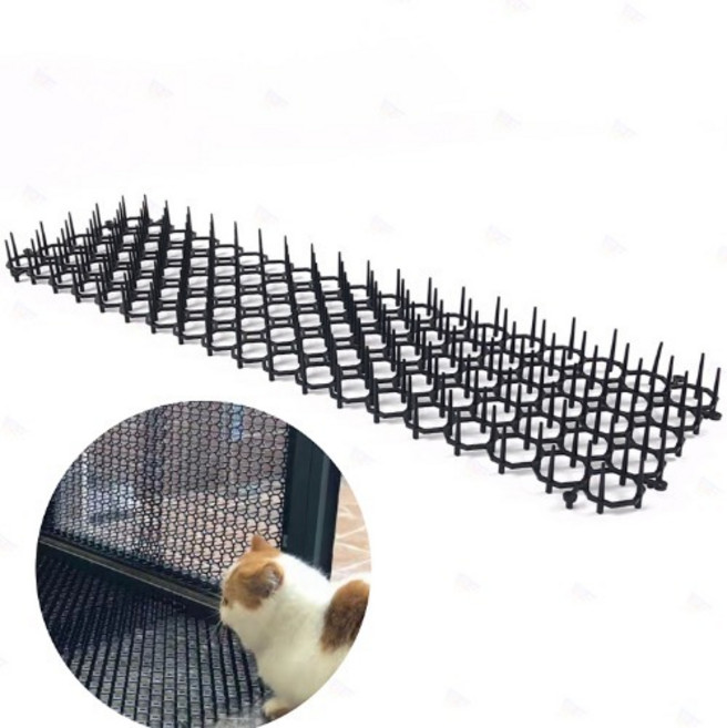 서진 고양이 접근금지 침입 방지 가시 매트 베란다 발코니 주차장 퇴치 펜스 발판 장벽 No1, B_U핀, 1개