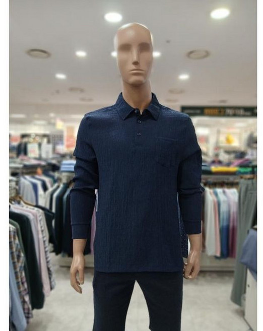 크로커다일맨 크로커다일 남성 세이브존05 남성 봄 여름 우븐 서커 주름지 카라 티셔츠 CDAABTS1451 38