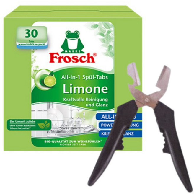 식기세척기 세제 그린레몬 올인원 30개 식세기 컷팅 가위, 1개, 540g