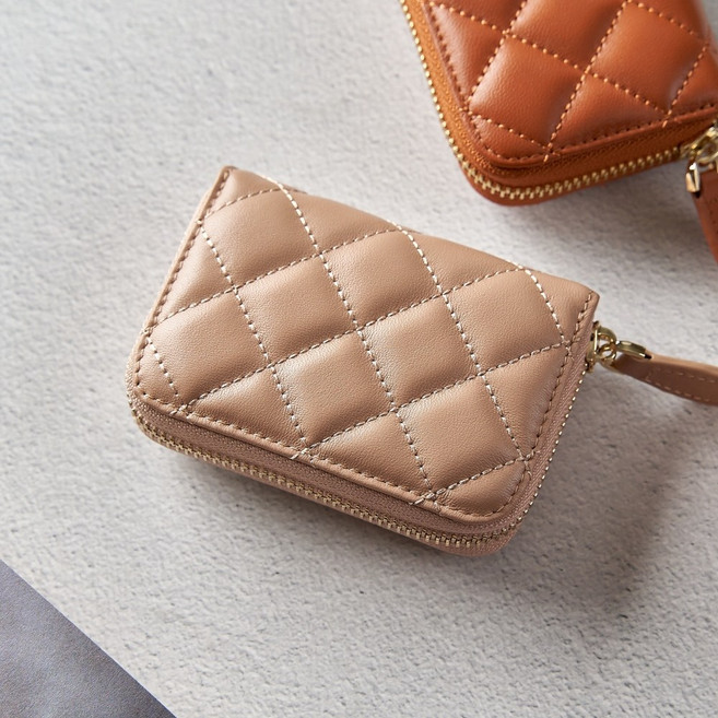 자스나로 BRO-7 아코디언 카드지갑 특허기능 양가죽 퀼팅지갑