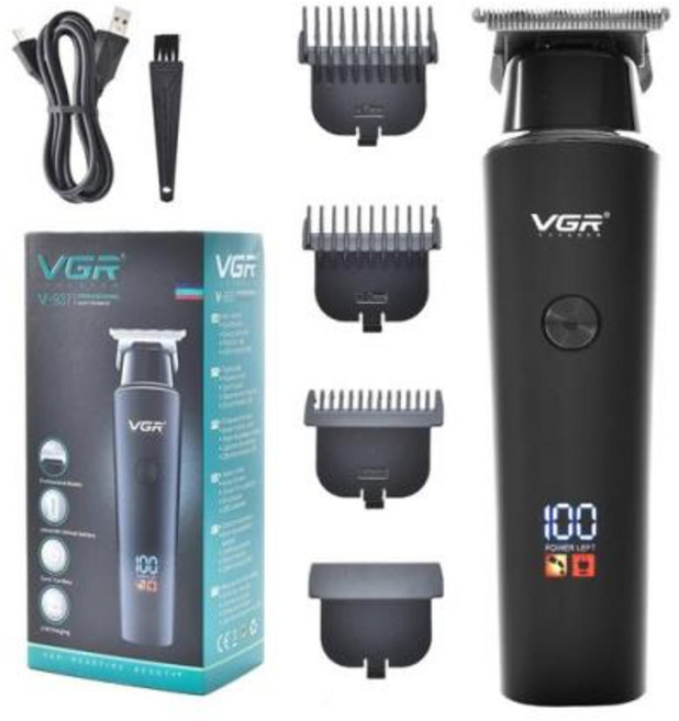 남성용 트리머 바디 헤어 AliExpress Collection VGR 헤어 트리머 전문 전기 무선 클리퍼 충전식 LED 디스플레이 V 937, V-937 with box, 1) V-937 with box, 1개