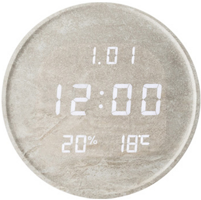 플라이토 루나 온습도 인테리어 LED 벽시계 온도 습도 날자 시간 29.5cm, 마블
