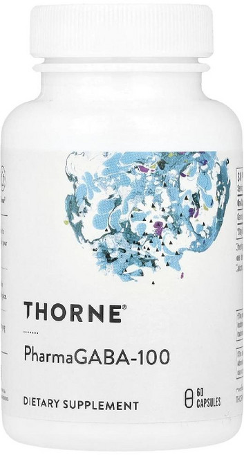 Thorne 가바 PharmaGABA-100 식물성 멜라토닌 60캡슐, 1개, 60정