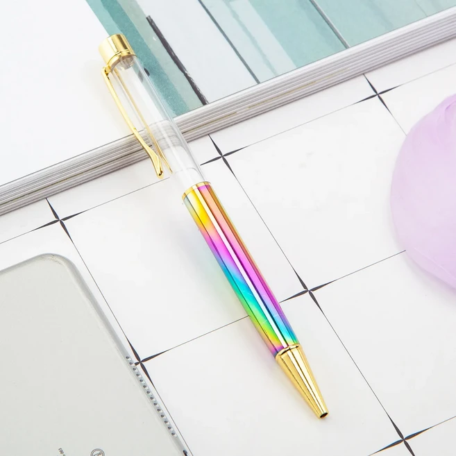 DIY 크리스탈 다이아몬드 빈 튜브 펜 오일 위에 드릴이 있는 맞춤형 로고 사무용, 05 Gradient color