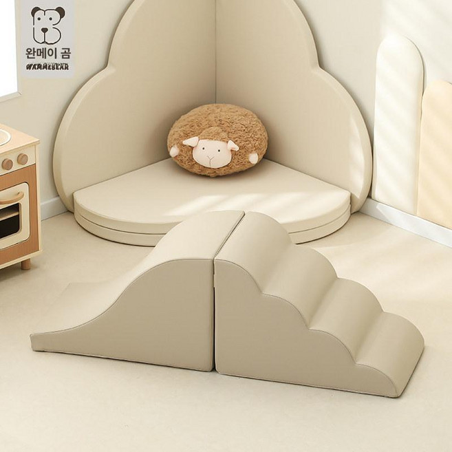 솔빈상점 아기실내클라이밍 아기실내클라이밍놀이, 1개, 미끄럼틀+등반 구름 사다리 카키