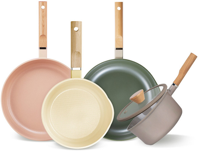 로이첸 IH 더건강한 세라믹 프라이팬 궁중팬 모음 / 인덕션 겸용, 더건강한 베이지, IH 밀크팬 16cm, 1개