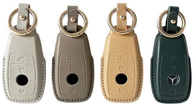 르보 차 키케이스 벤츠 BMW 키커버 가죽 홀더 1+1, 벤츠03, 다크그린