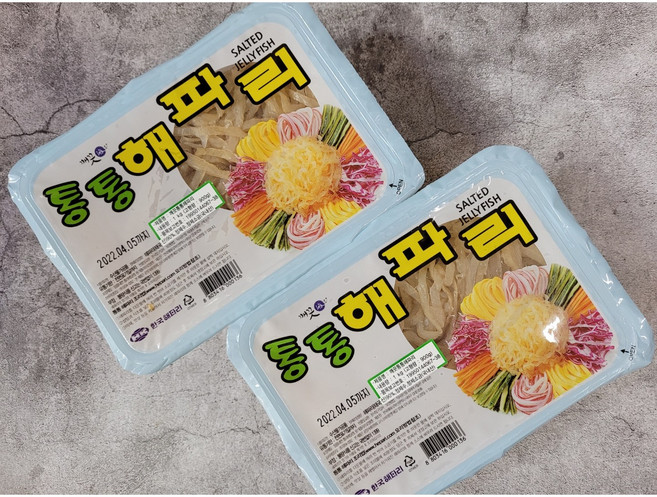 [미쓰리푸드마켓]무염해파리 1kg(실중량 900g) 해파리냉채, 1개