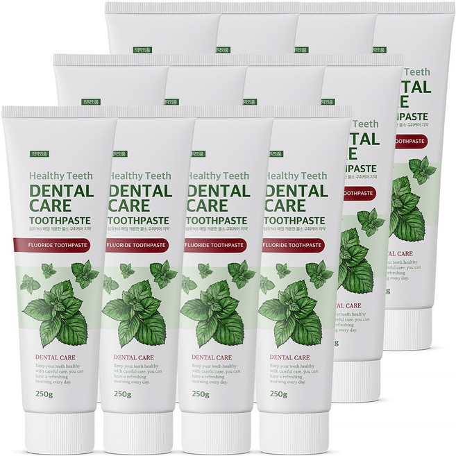 쉼표365 매일 개운한 불소 구취케어 치약, 12개, 250g