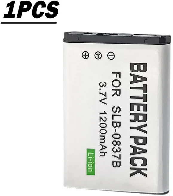 호환 SLB-0837B 카메라 배터리 3.7v 1200mAh 삼성 디지맥스 L70 L83T NV8 충전식, 05 1 battery