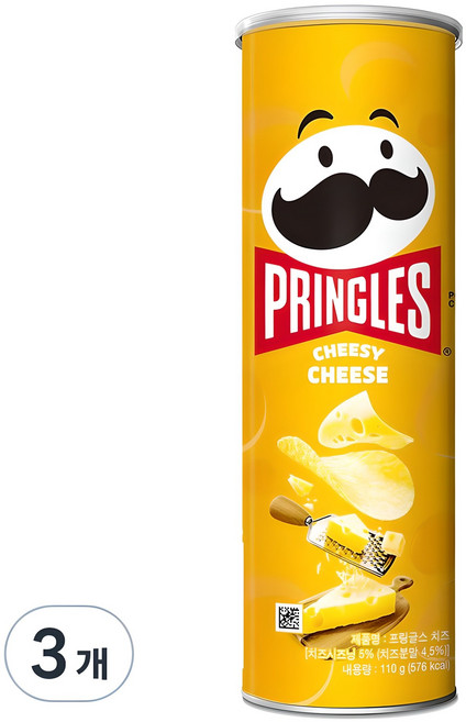 프링글스 치즈맛, 110g, 3개