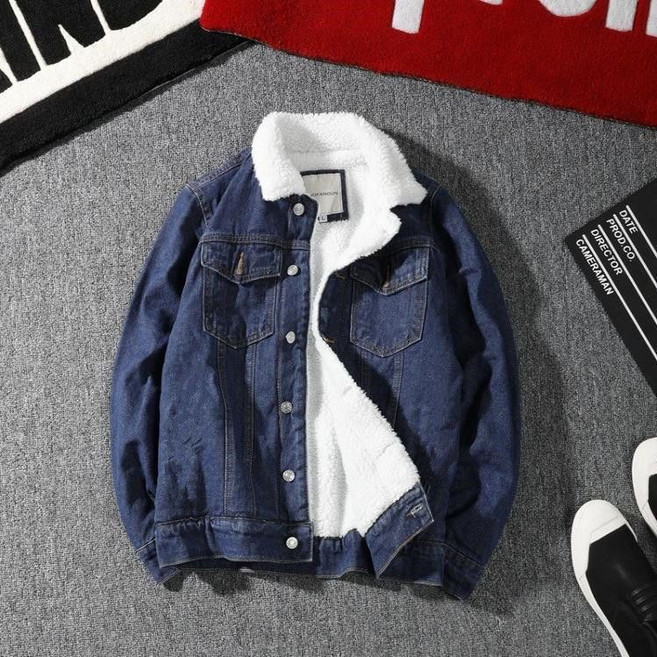 COSYEVNO 남자청자켓 겨울 빈티지 기모 기모 데님 고급감 긴팔 상의 라이더 재킷 CXJnzwt-5