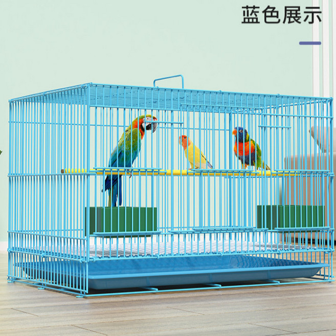 鳥籠 鸚鵡專用籠子 中小型鸚鵡籠 方籠 展示籠 觀賞籠, 1個, 大號50*30*30cm 洗澡盒七件套,白色