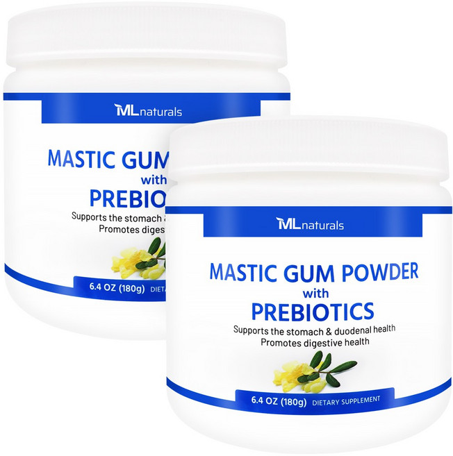 [미국빠른직구] 신제품 마이라이프 내추럴스 매스틱검 분말가루 with 프리바이오틱스 180g 2병, 2개