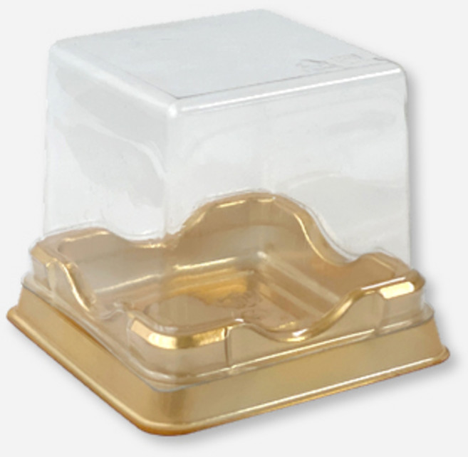새담 SH-C5 사각케이스 (고) 금색 50개 / 브라우니 큐브 미니 케이크 디저트용기