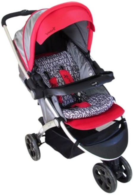 YIP baby 歐式經典三輪雙向嬰兒手推車 C200H 紅色系 五點式安全帶 可拆式餐盤