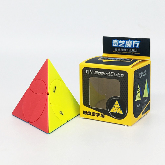 치이 코인 피라밍크스 큐브 QiYi Coin Tetrahedron Pyraminx 퍼즐 특수큐브, 1개, 혼합색상