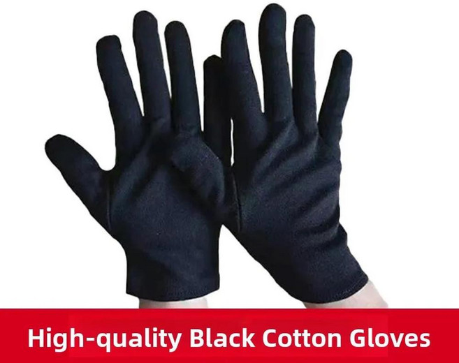 회색 얇은 통기성 순면 작업 장갑 높은 탄력성 의식 운전 보호 미끄럼 방지, 1. 남, G. [블랙] 고급 순면장갑 12켤레