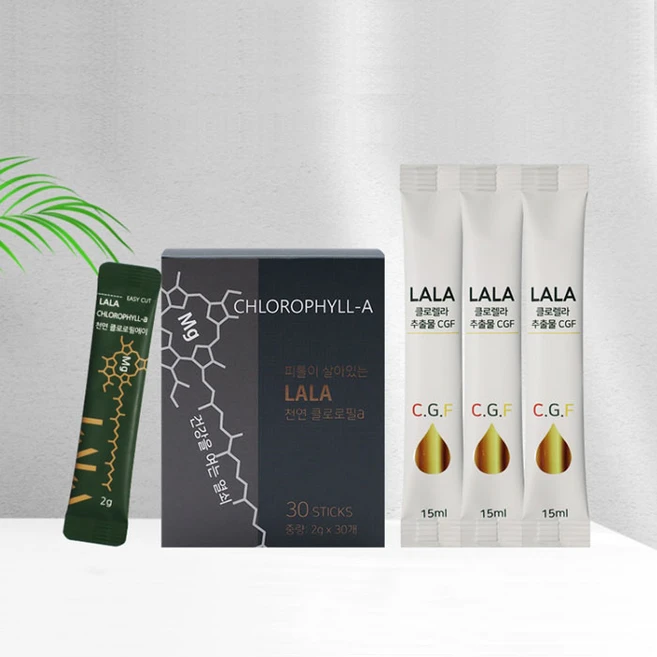 라라코리아 클로로필a 클로렐라 추출물 15ml 30포+천연클로로필에이 2g 30포 1개월분, 30개 - 쿠팡
