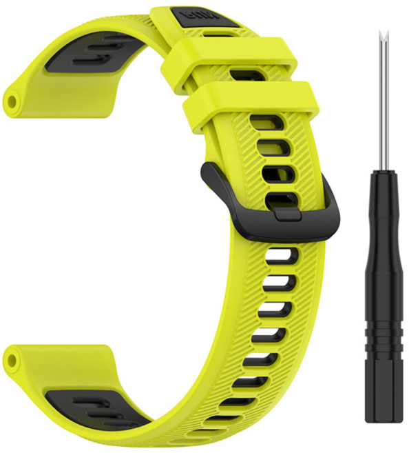 가민 포러너 965 955 용 투톤 실리콘 스포츠 스트랩 포러너 945 935 교체 용 팔찌 시계 밴드 용 솔라 밴드, 7)Green Black, 1개