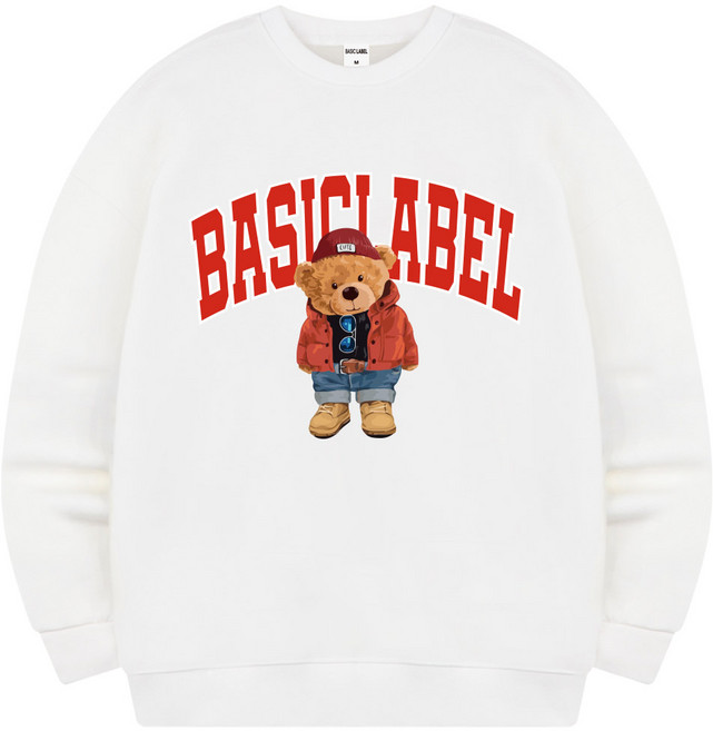 서프런던 베어딩 오버핏 빅사이즈 기모 맨투맨 ZAMD_0009