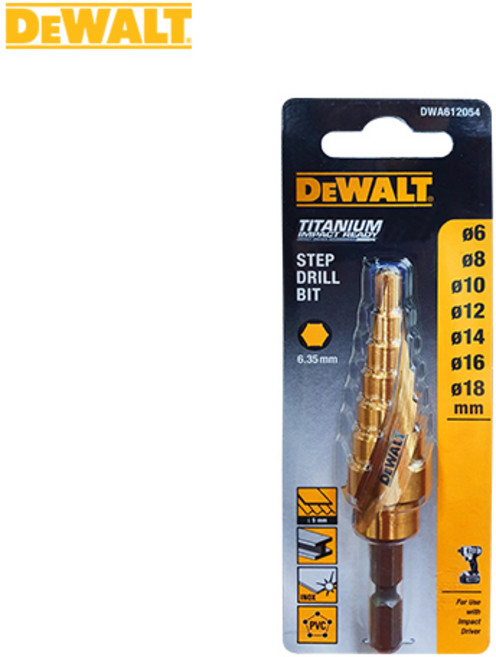 디월트 DWA612054 7단계 6-18mm 스텝드릴비트 임팩용, 디월트 DWA612054 7단계 6-18mm 스텝드릴비