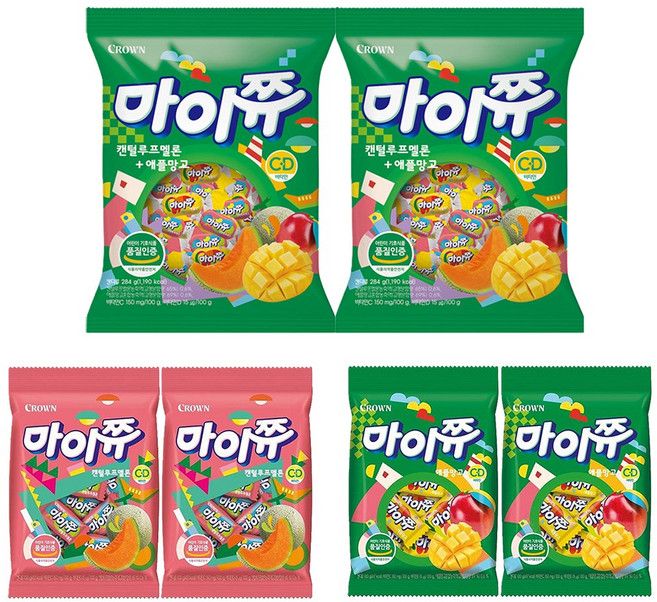 마이쮸 캔털루프멜론 + 애플망고 284g 2개 + 켄털루프 멜론100g 2개 + 애플망고 100g 2개
