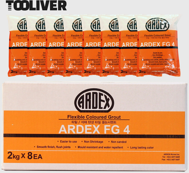 아덱스 줄눈 시멘트 타일 고급 인테리어 FG4 2kg, 8개, 라이트그레이